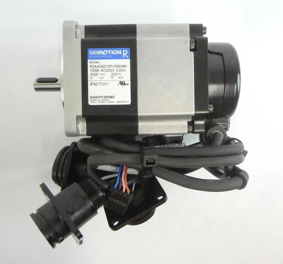 Used Sanyo Denki R2AA06010FCRBMM AC Servo Motor SANMOTION R Reseller Lot of 2 Working