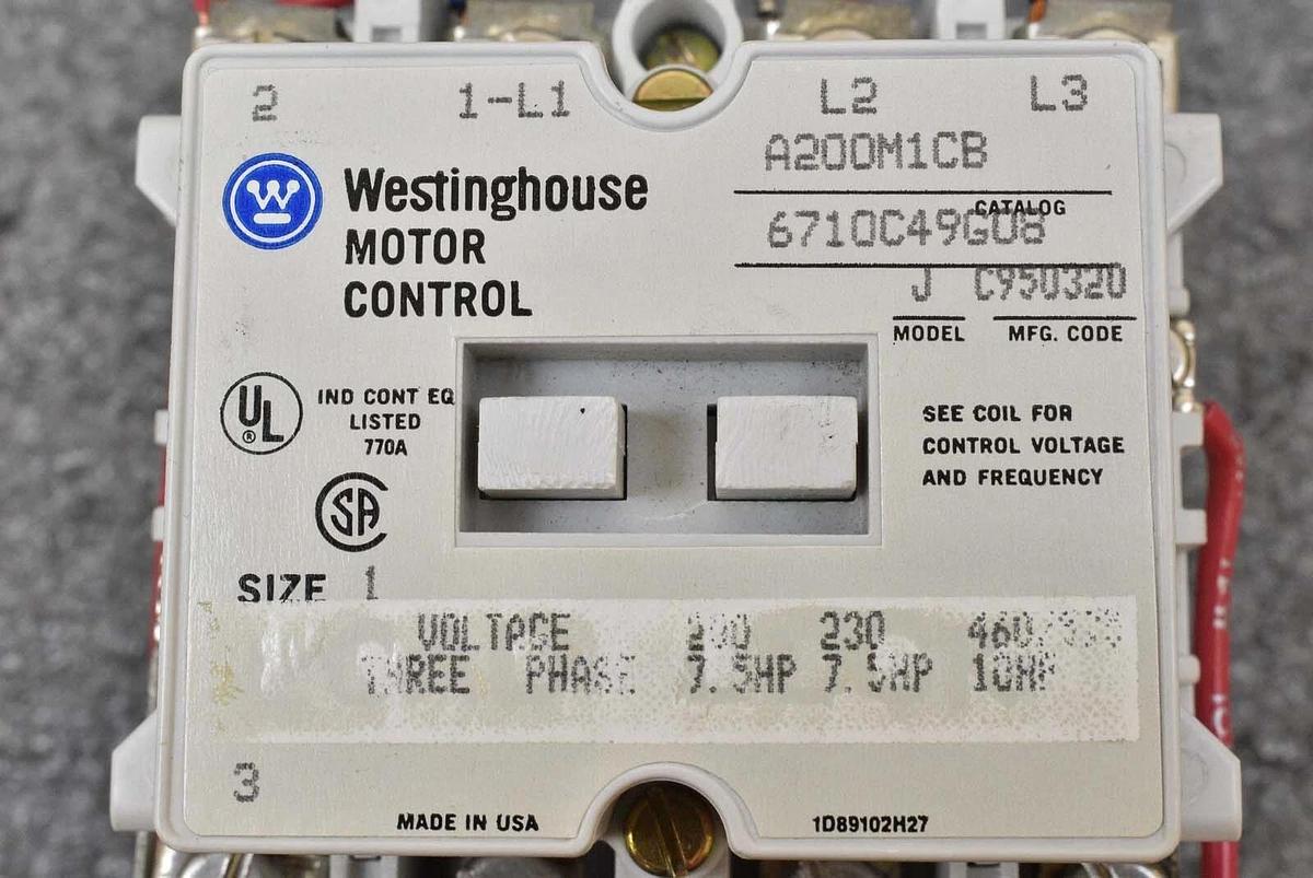 Used Westinghouse A200M1CB Non-Rev Starter