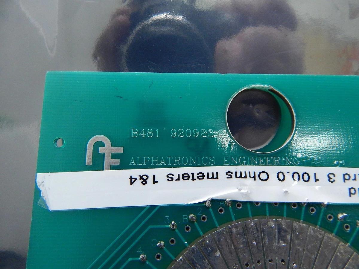 Used Alphatronics Gold Card 3 Probe Card PCB Standard B481 100.0 Ohms Meters 1&4 Used
