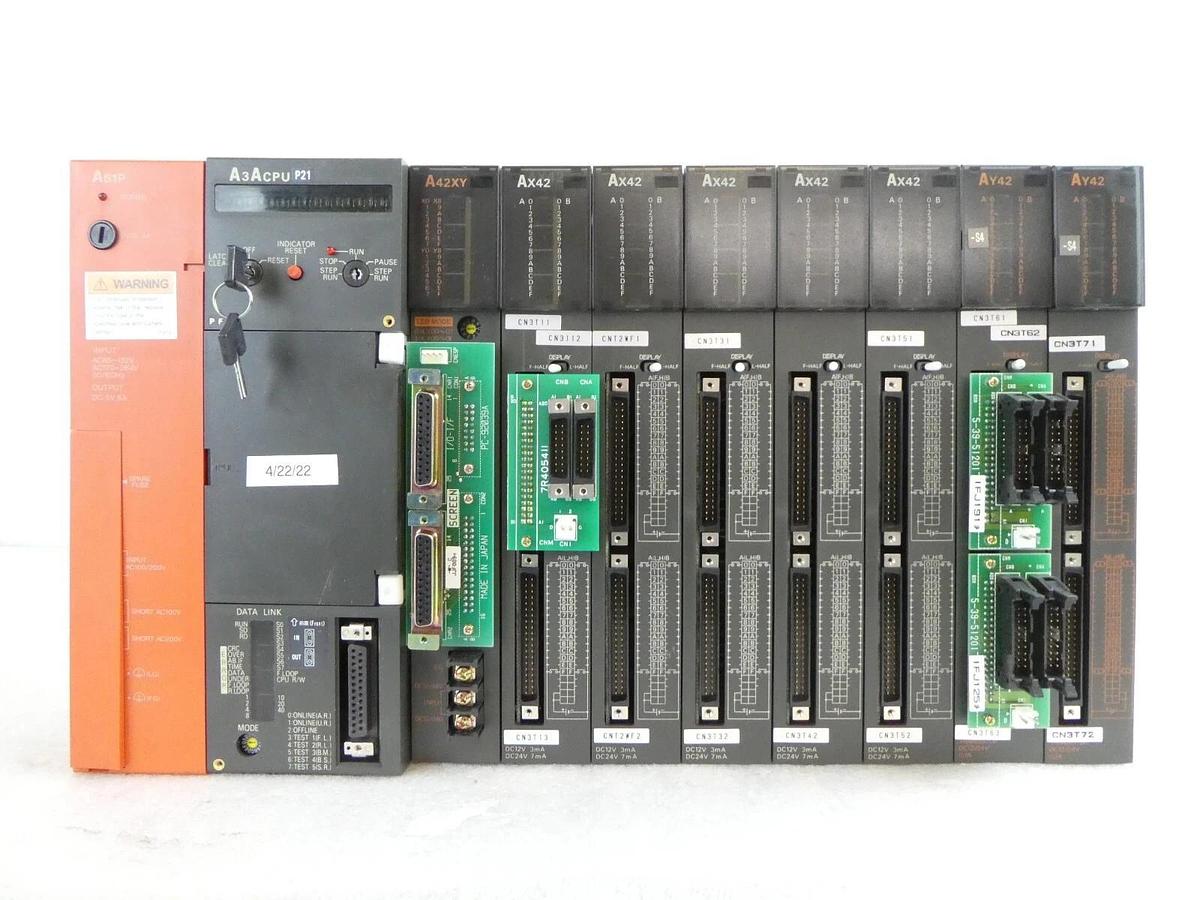 Used Mitsubishi A3ACPU Programmable Controller CPU Rack Melsec Lot of 2 Working