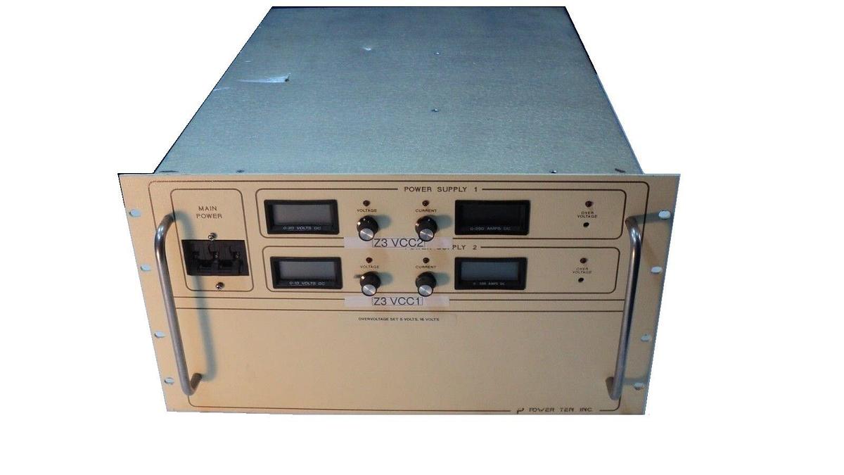 Used Power Ten 5800R-20/10 DC Dual Output Power Supply Working Surplus