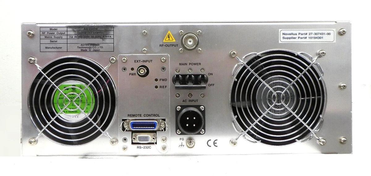 Used ADTEC AXR-2000III Plasma Generator Module Novellus 27-307431-00 Working Surplus