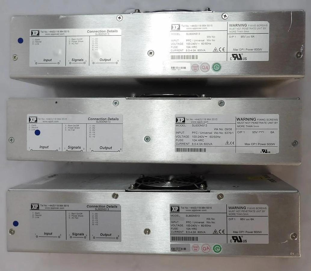 Used XP Power SL600N513 Power Supply XPiQ AB Sciex Spectrometer MDS Lot of 3 Working