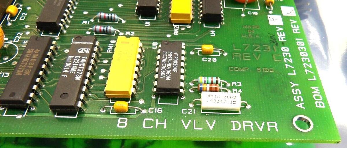 Used Varian L7231 8 Channel Valve Driver PCB Board Assembly Working Surplus