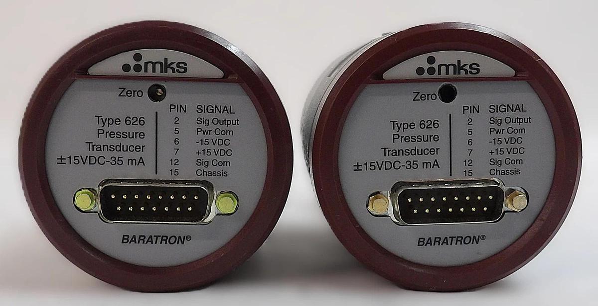 Used MKS Instruments 626B-28270 Baratron Capacitance Manometer Lot of 2 Surplus
