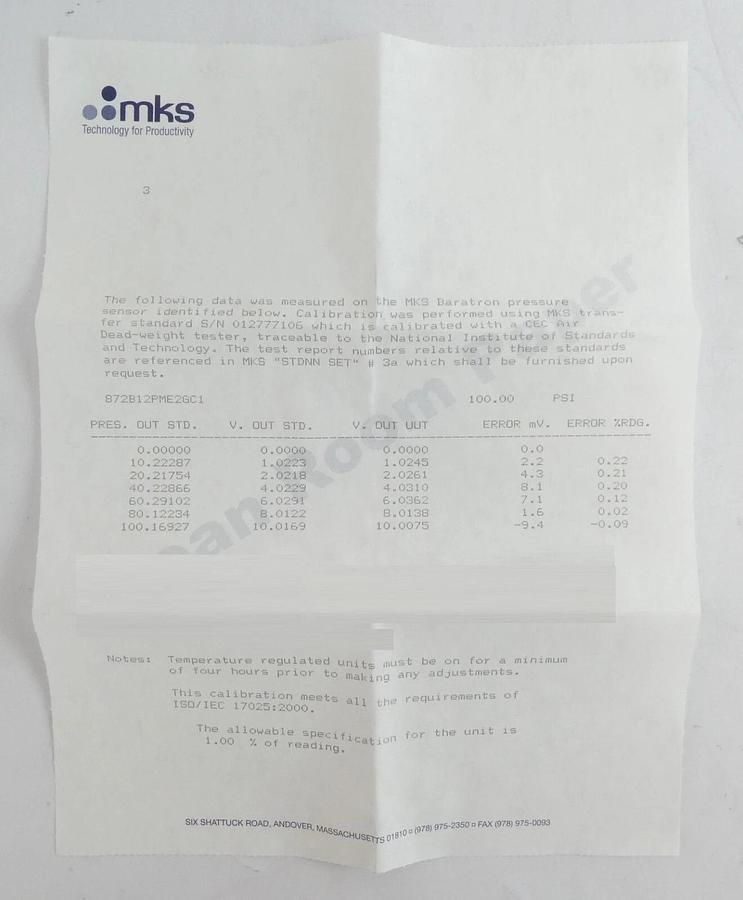 MKS Instruments 872B12PME2GC1 Baratron Pressure Transducer Lot of 6 New Surplus