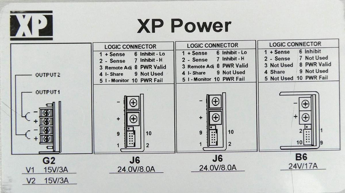 Used XP Power F7B6J6J6G2 DC Power Supply Assembly Working Surplus
