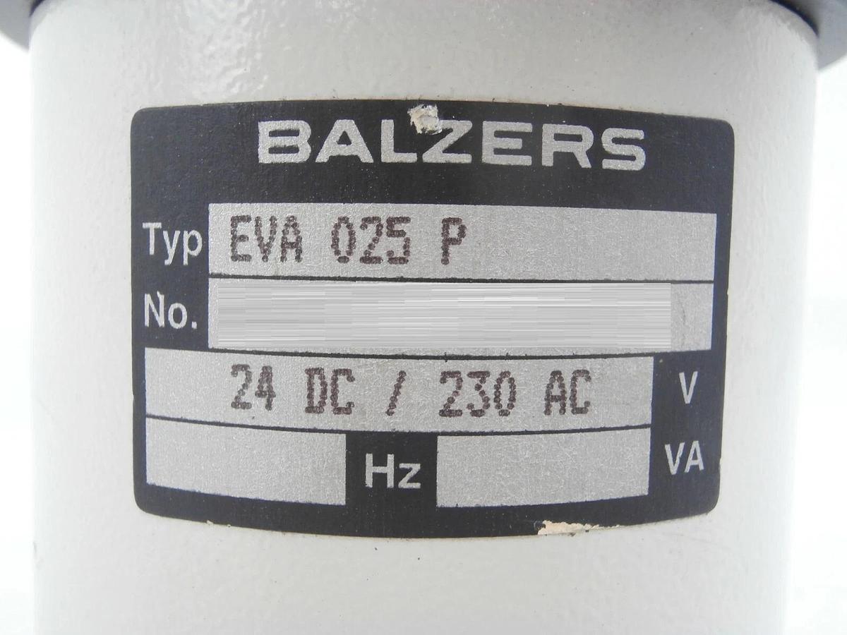Used Balzers BPV15565 Right Angle Vacuum Isolation Valve EVL 025 P Working Surplus