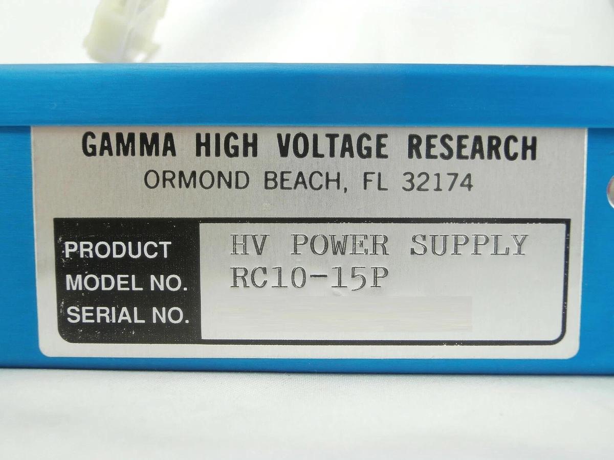Used Gamma High Voltage Research RC10-15P HV Power Supply Set 35110166 Working Spare