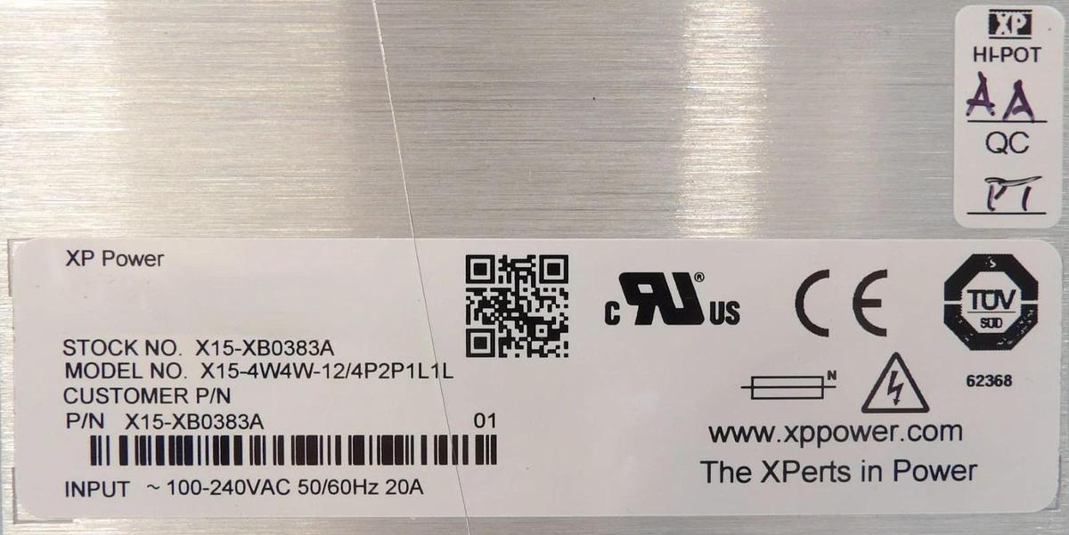 Used XP Power X15-XB0383A fleXPower Power Supply X15-4W4W-12/4P2P1L1L Working