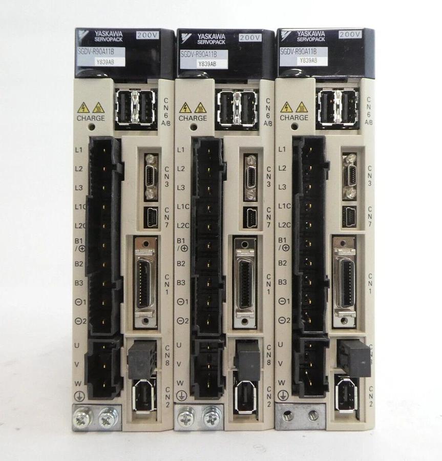 Used Yaskawa Electric SGDV-1R6A11 Servo Drive SERVOPACK Lot of 7 Working Surplus