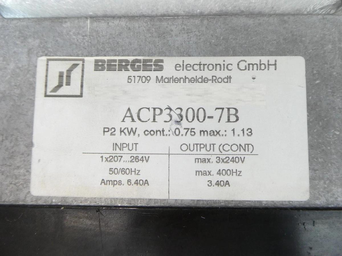 Used Berges ACP3300-7B Variable Frequency Inverter Drive Module Working Surplus
