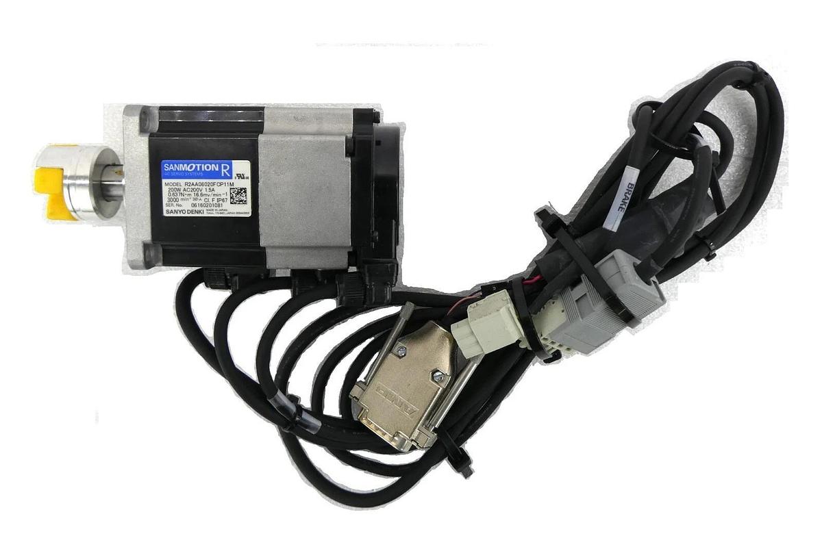 Used Sanyo Denki R2AA06020FCP11M AC Servo Motor SANMOTION R Working Surplus