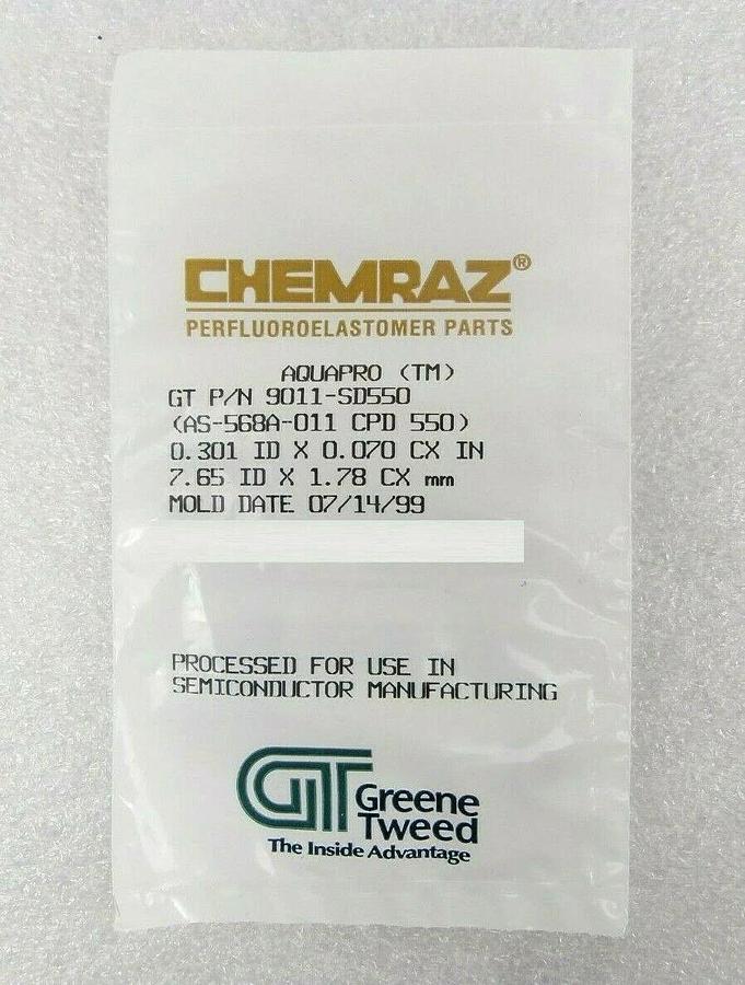 Greene Tweed 9011-SD550 Chemraz O-Ring AS-568A-011 CPD 550 Lot of 12 New Surplus