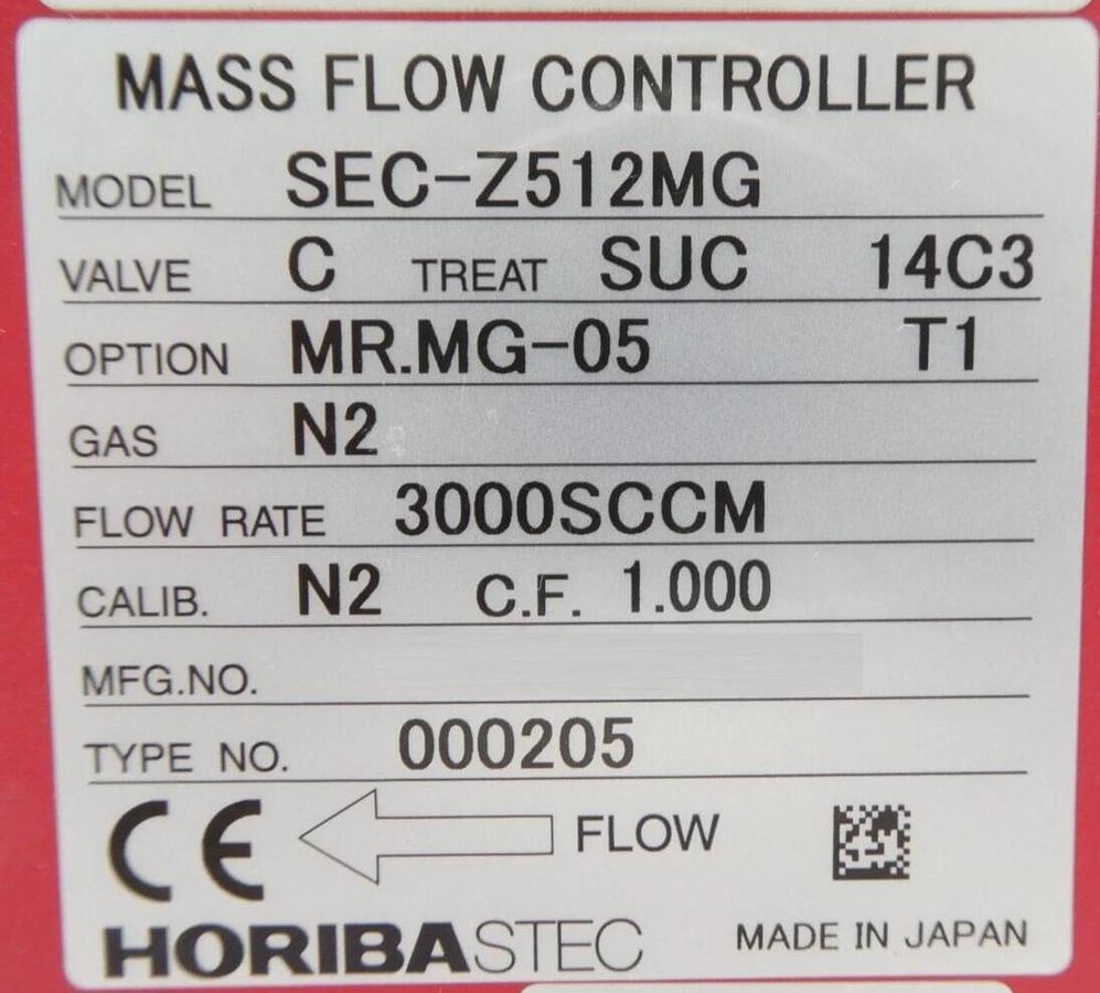 Used Horiba STEC SEC-Z512MG Mass Flow Controller MFC Z500 Reseller Lot of 6 Working