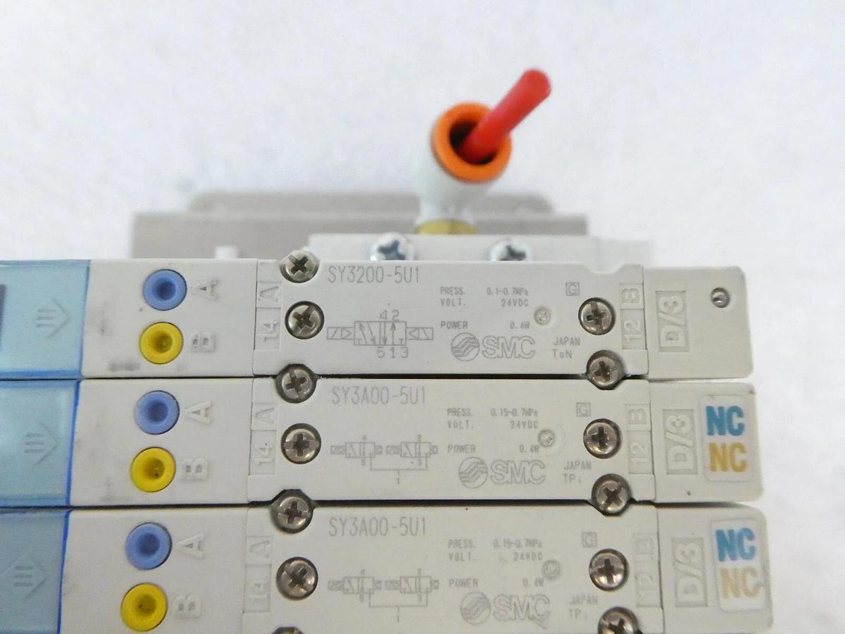 Used SMC IN587-34 16-Port Pneumatic Manifold SY3A00-5U1 SY3200-5U1 AMAT Working