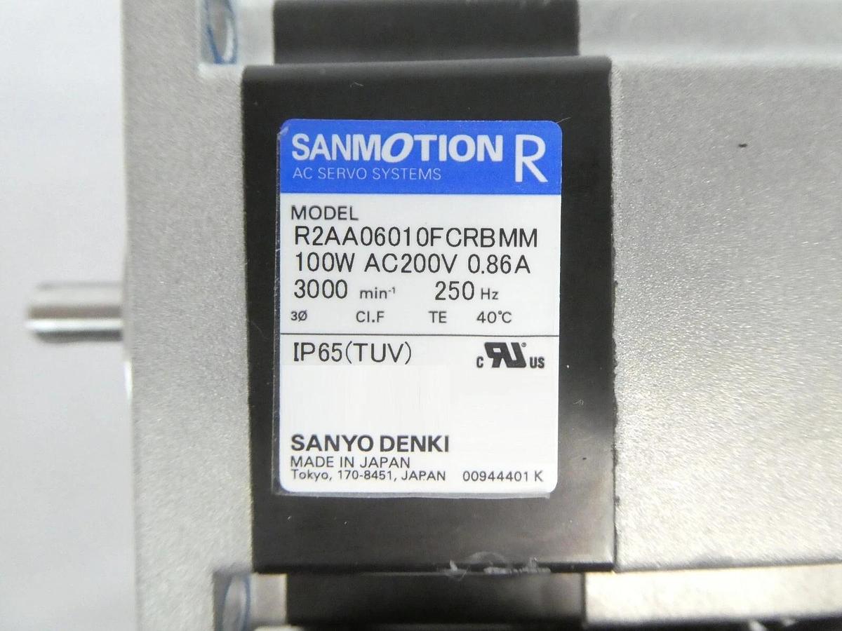 Used Sanyo Denki R2AA06010FCRBMM AC Servo Motor SANMOTION R Reseller Lot of 2 Working