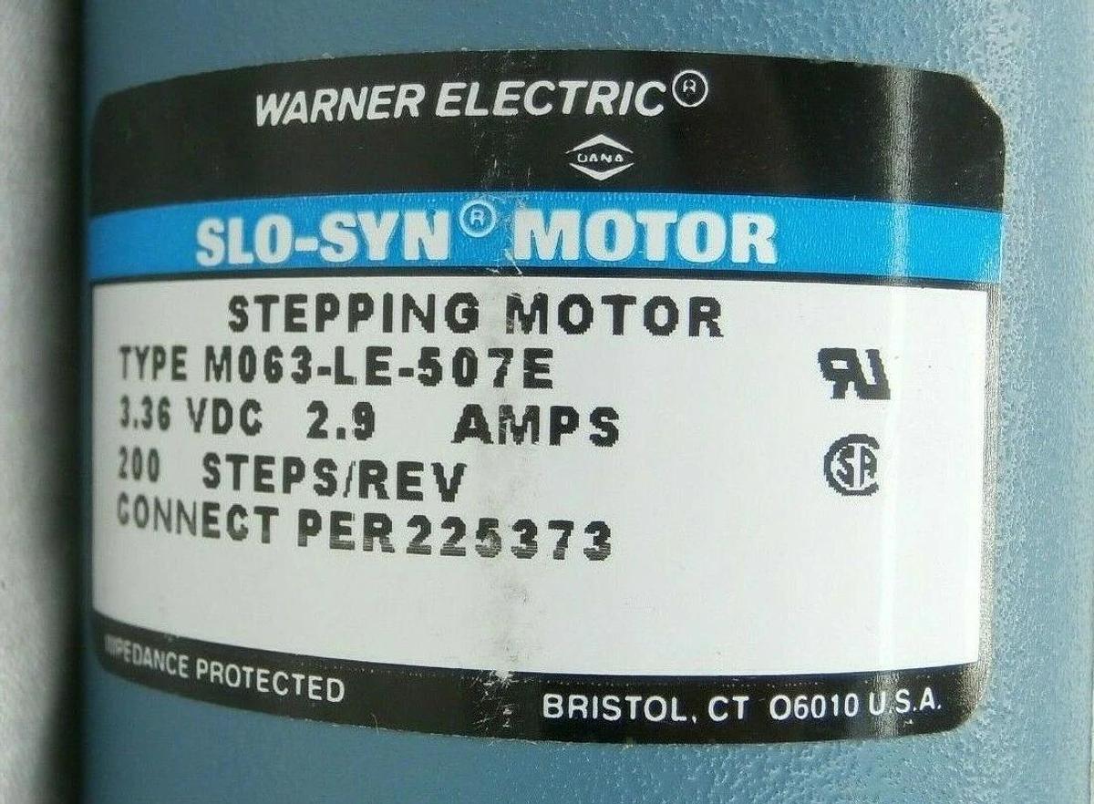 Used Warner Electric M063-LE-507E Stepping Motor SLO-SYN Delta 1905710-001 ATC Used