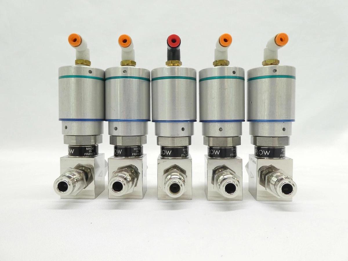 Used Qualiflow 2x10-9atm.cm3/Sec N.O. 2-Way Pneumatic Valve F HF Series Lot of 5