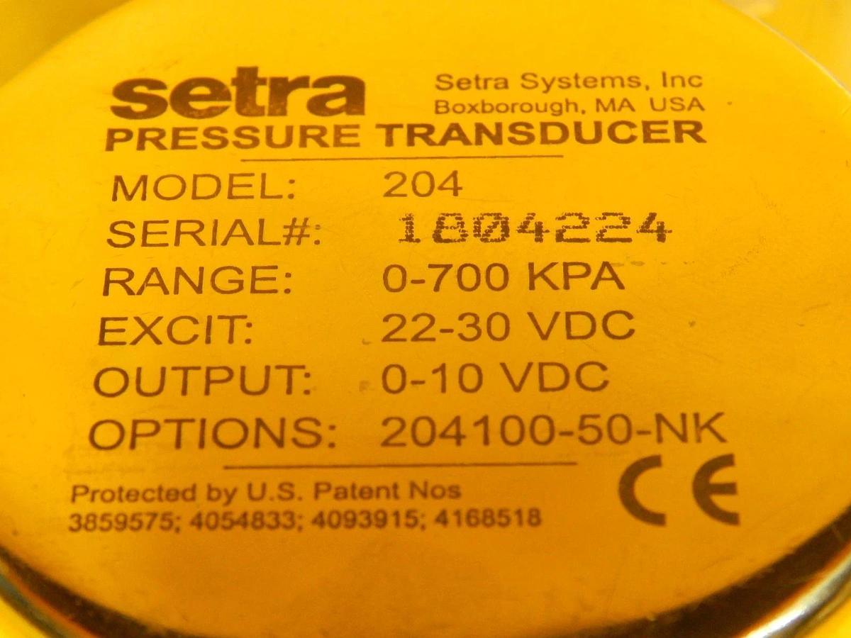 Used Setra 204100-50-NK Pressure Transducer 204 0-700kPa PRG2-Z-CF Used Working