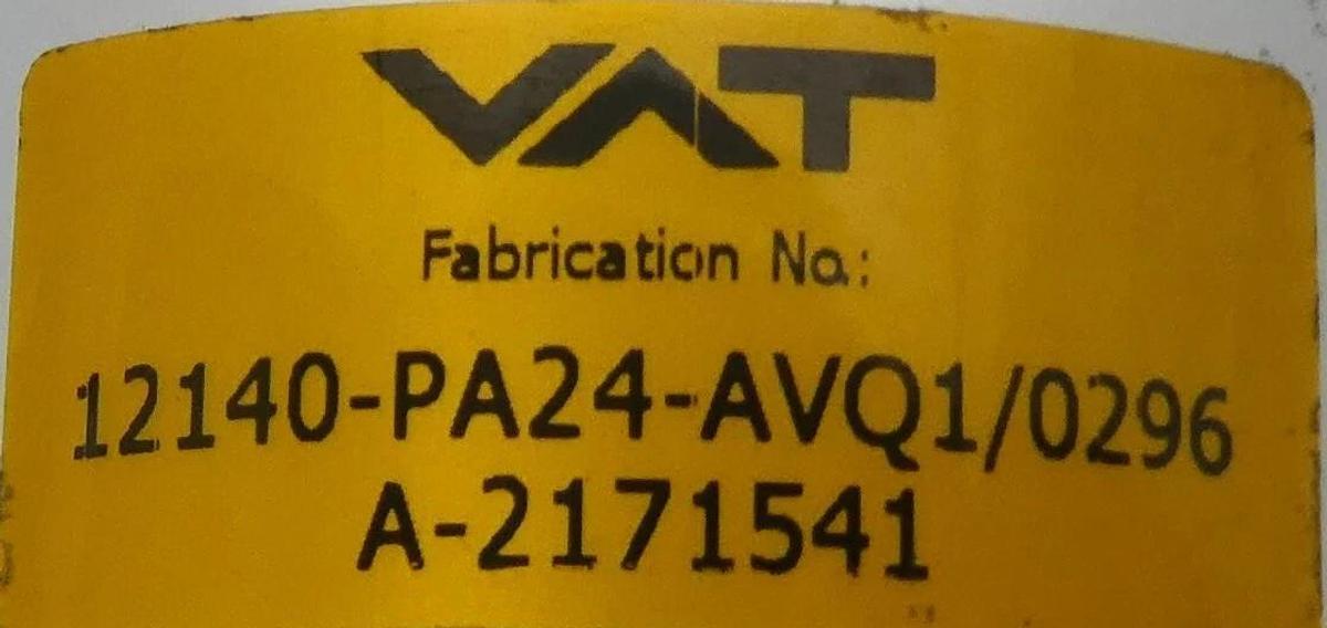 Used VAT 12140-PA24-AVQ1 Vacuum Isolation Gate Valve Series 12.1 Working Surplus