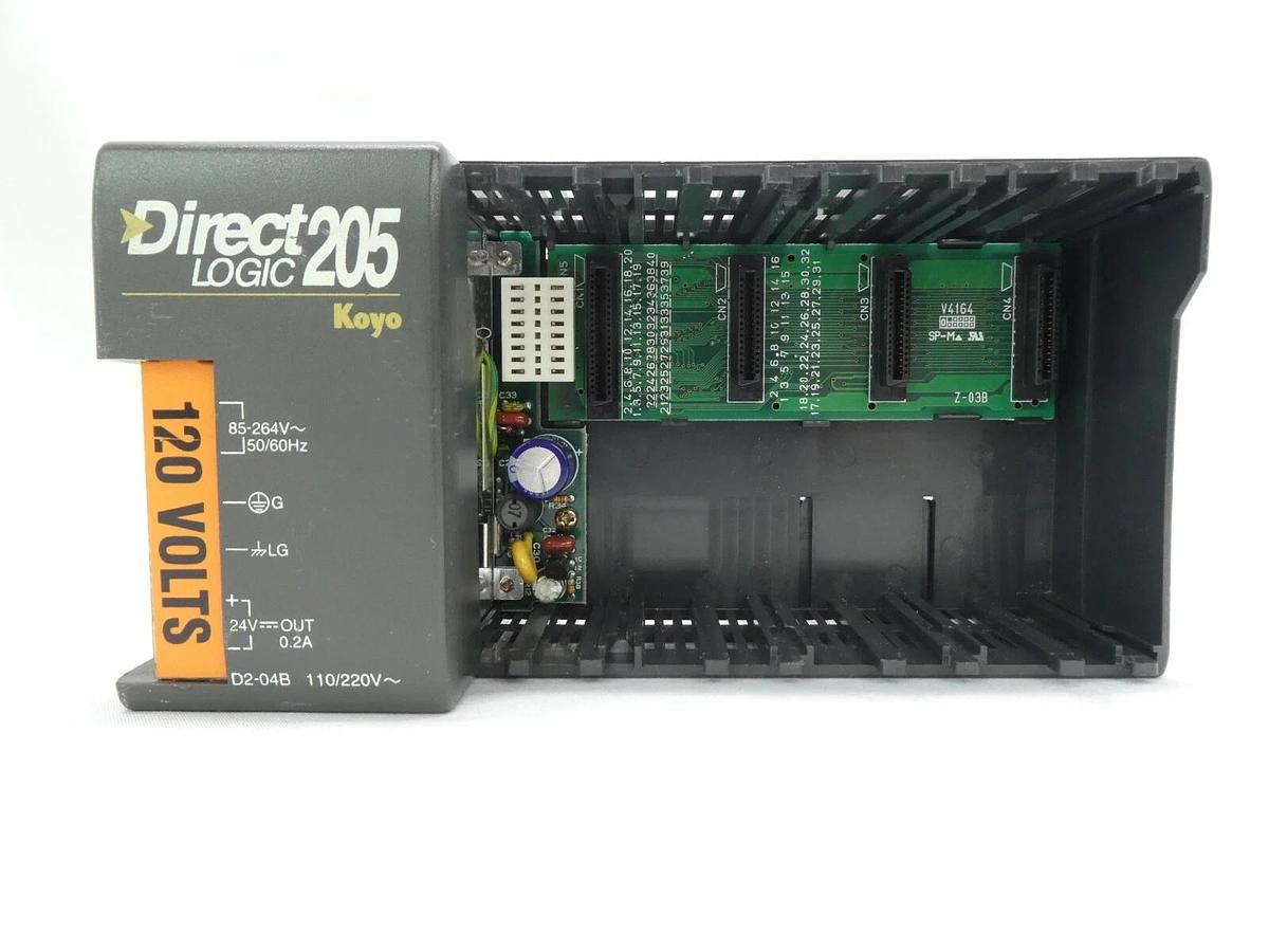 Used Automation Direct D2-04B 5-Slot PLC Controller DirectLOGIC 205 Koyo Working