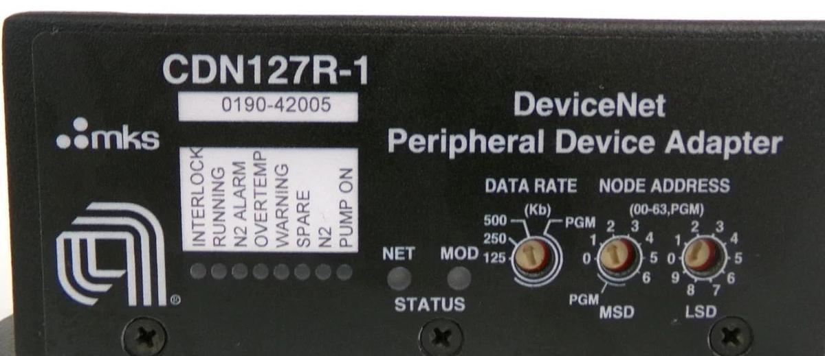 Used MKS Instruments CDN127R-1 DeviceNet Peripheral Adaptor AMAT 0190-42005 Working