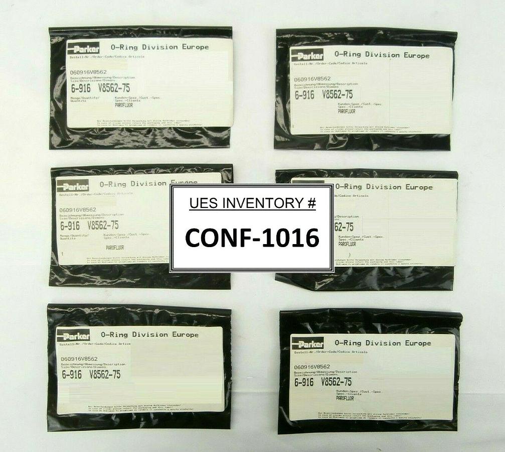 Parker 060916V8562 Parofluor O-Ring 6-916 V8562-75 Reseller Lot of 6 New Spare