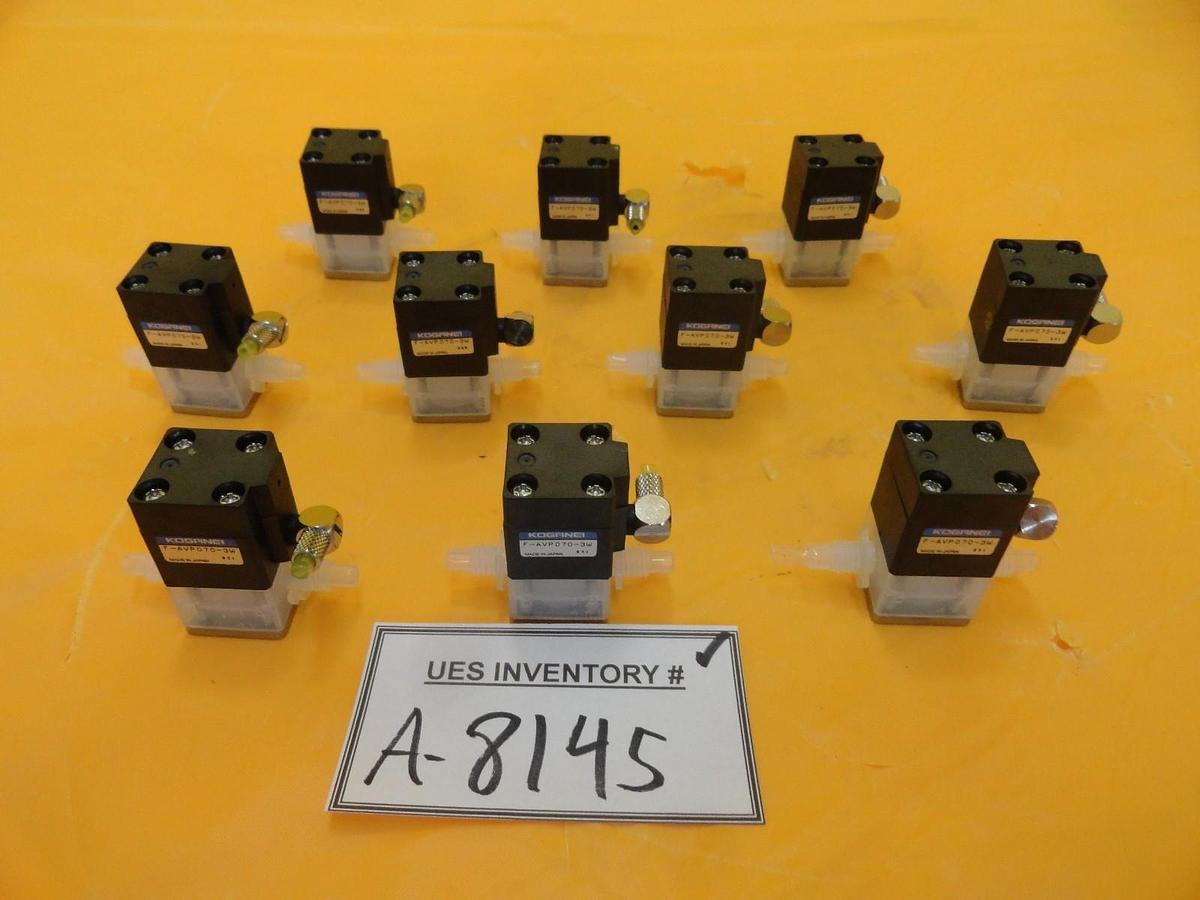 Used Kognel F-AVP070-3W Pneumatic Valve Reseller Lot of 10 TEL Lithius Working Spare