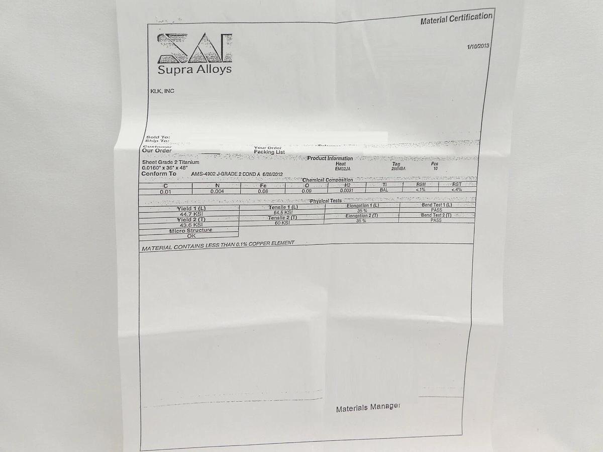 KLK 16-179557D99 Plenum Shim Rev. Q Reseller Lot of 5 New Surplus