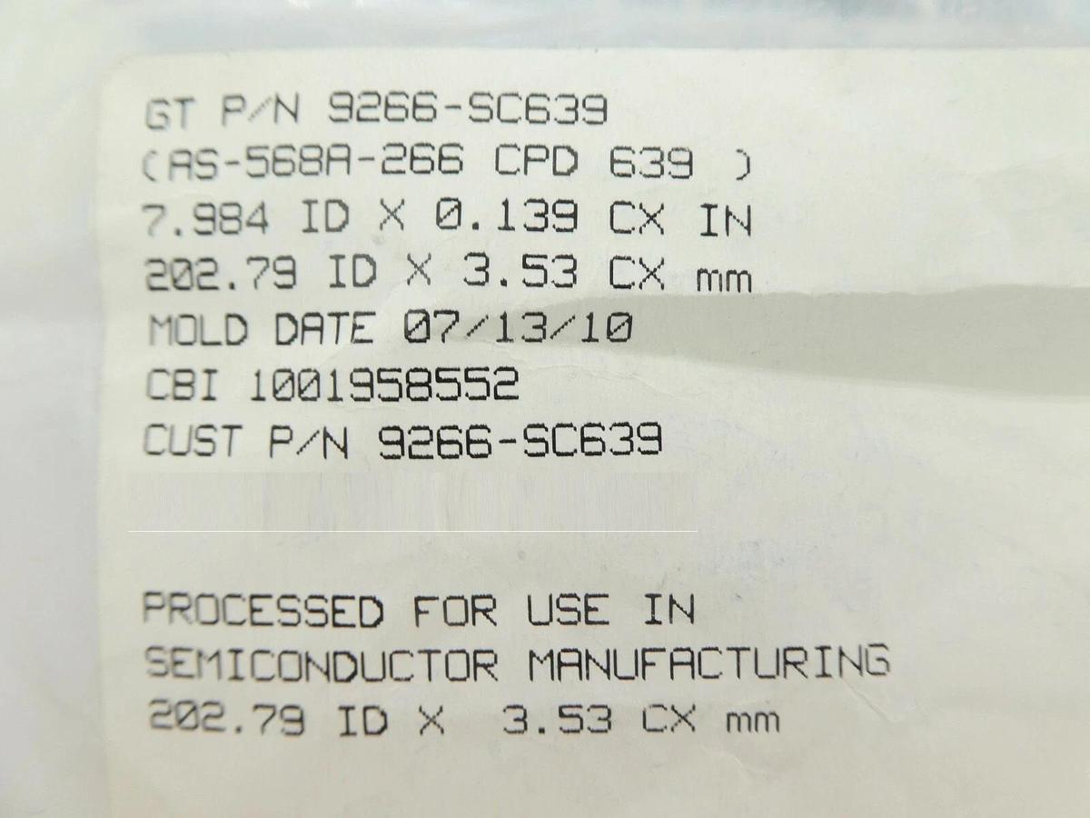 Greene Tweed 9266-SC639 O-Ring AS-568A-266 CPD 639 Lot of 3 New Surplus
