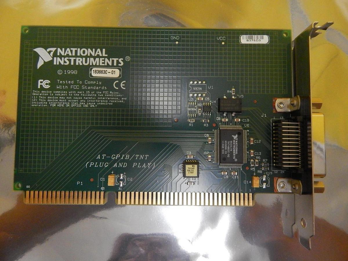 Used National Instruments AT-GPIB/TNT Plug and Play PCB Card 183663C-01 Used Working