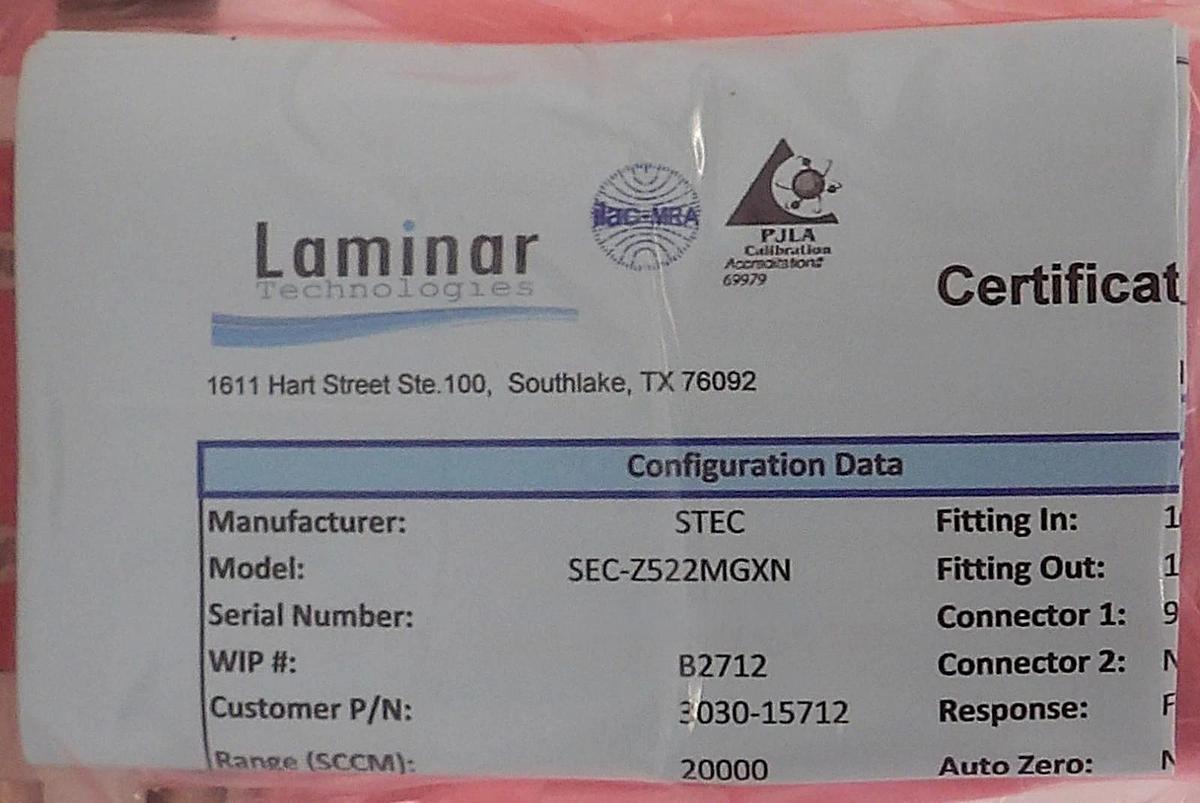 Horiba STEC Z500 Mass Flow Controller MFC SEC-Z522MGXN Lot of 2 New