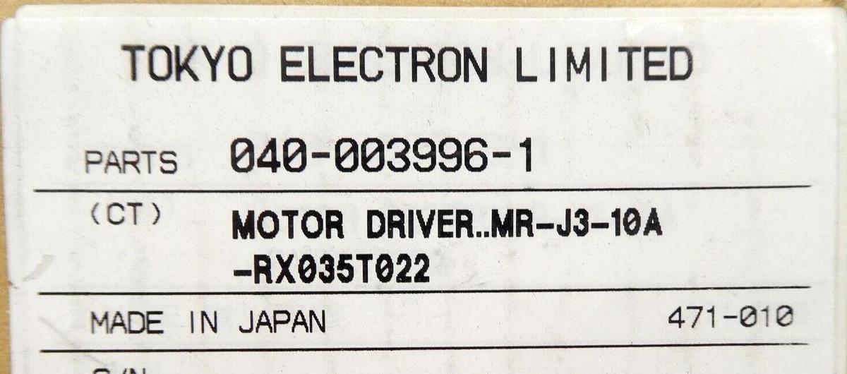 Mitsubishi MR-J3-10A-RX035T022 Servo Motor Driver TEL 040-003996-1 New Surplus