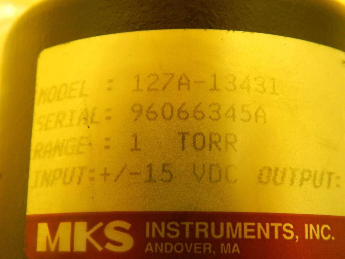Used MKS Instruments 127A-13431 Baratron Pressure Transducer Type 127 1 Torr Working