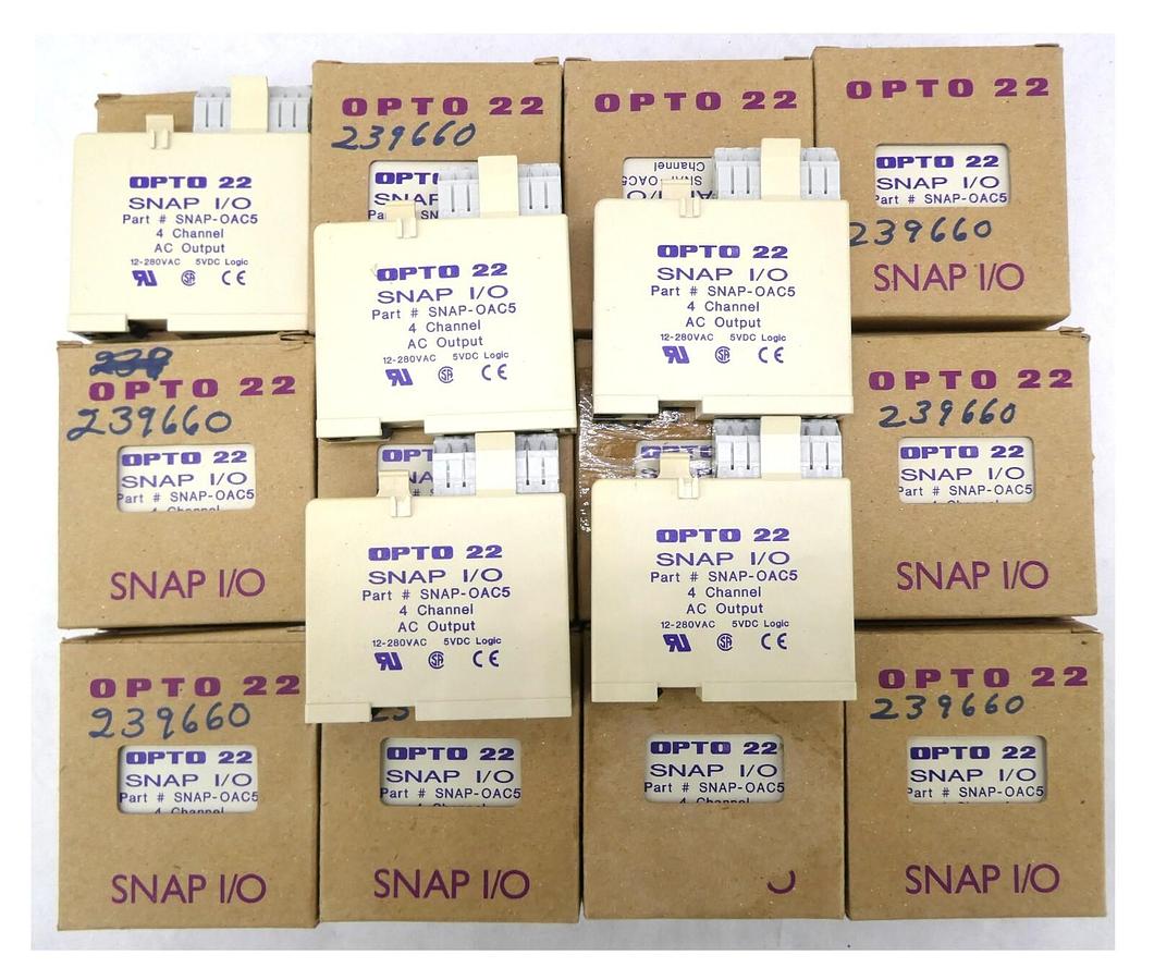 Used Opto 22 SNAP-OAC5 Input Switch Snap I/O Reseller Lot of 28 New Surplus