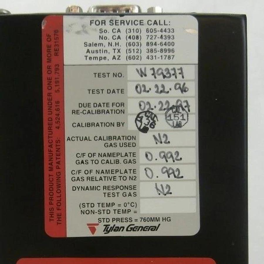 Used Tylan General FC-2902M Mass Flow Controller MFC 2900 Series 5 SLPM O2 Used