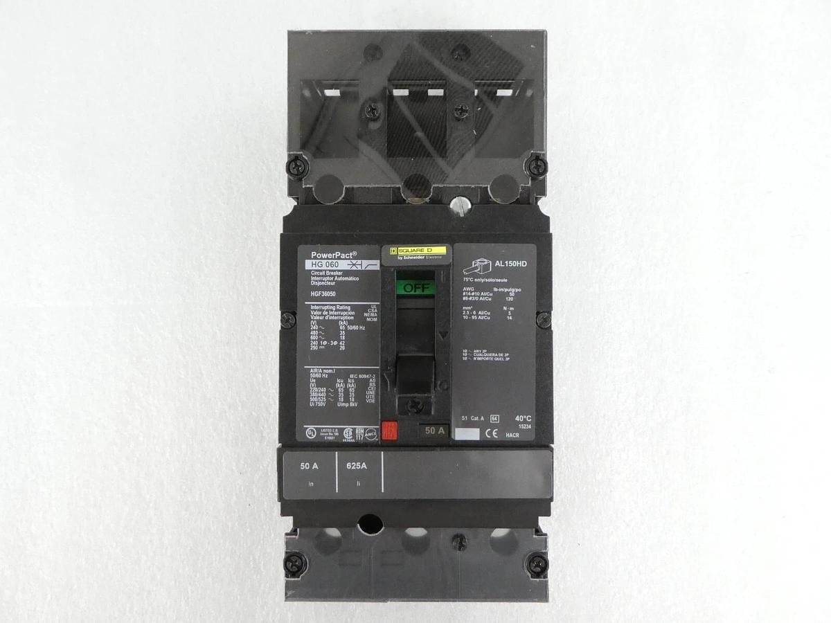 Used Square D HGF36050 Circuit Breaker PowerPact HG 060 Reseller Lot of 2 Working