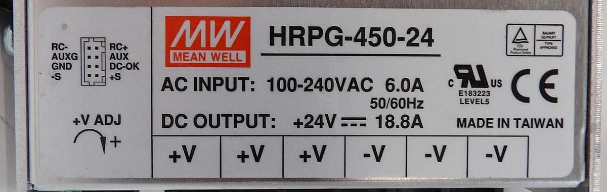 Used Mean Well HRPG-450-24 Industrial Switching Power Supply lot of 2 Working