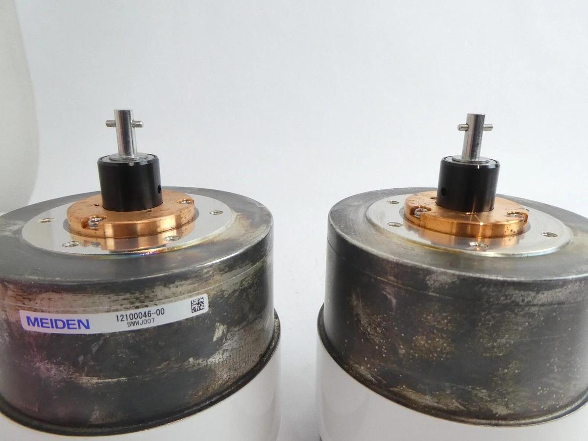 Used Meiden 12100046-00 12100044-00 Vacuum Variable Capacitor Lot of 2 Working
