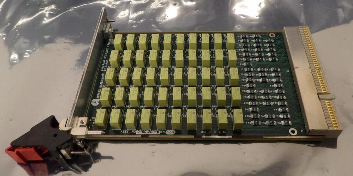 Used AMAT Applied Materials 0190-26810 MainFrame Interlock 3 Relay PCB Working Spare