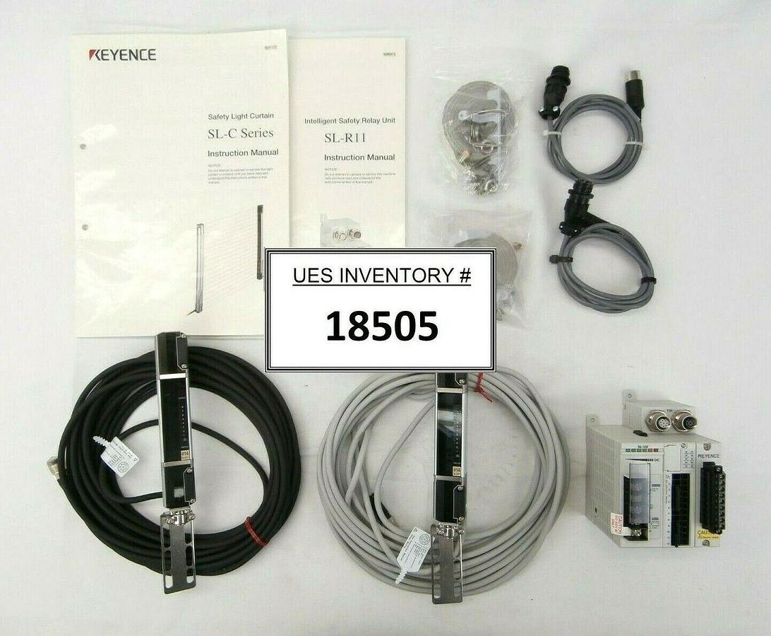 Used Keyence SL-C Series Safety Light Curtain Set SL-C16F-R SL-C16F-T SL-R11 Spare