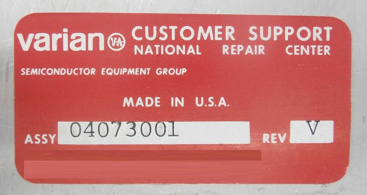 Used Varian 04073001 Accel/Decel Power Supply MDL-2/10 Rev. V Working Surplus