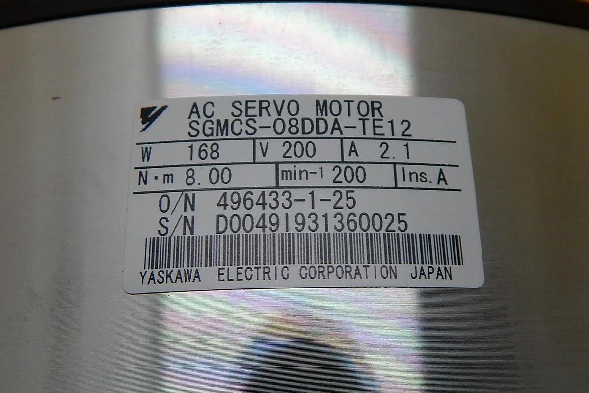 Used Yaskawa SGMCS-08DDA-TE12 AC Servo Motor TEL Tokyo Electron Lithius Used Working