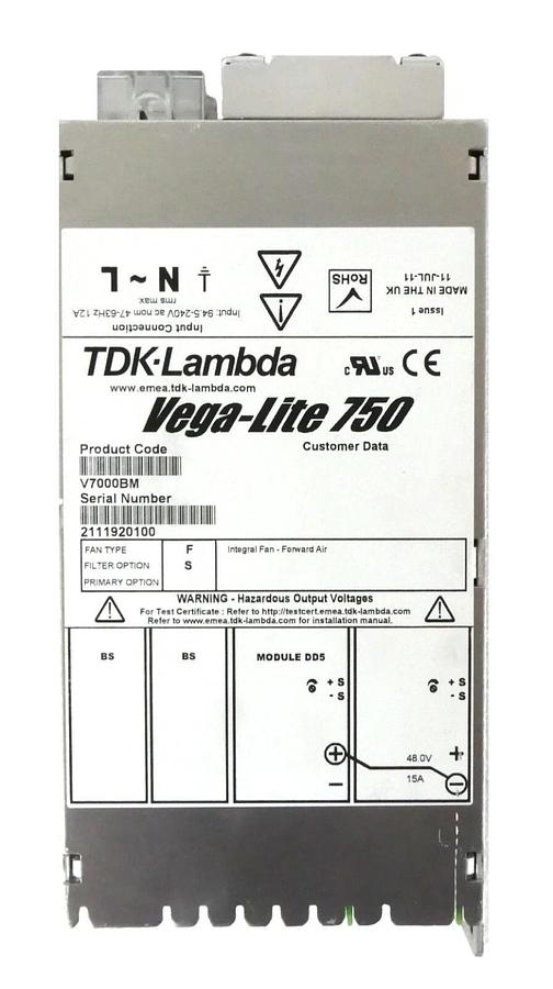 Used TDK-Lambda V7000BM Power Supply Vega-Lite 750 Sciex Working Surplus