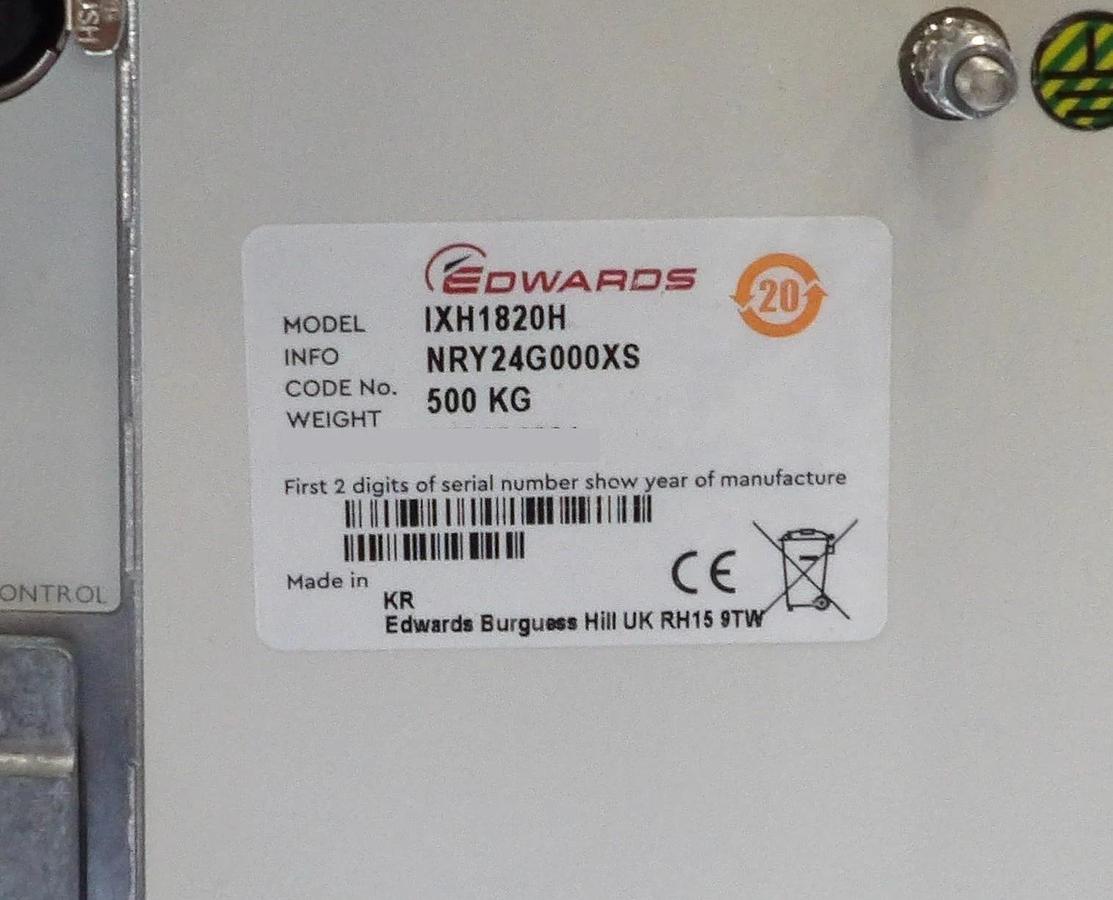 Refurbished iXH 1820H Edwards NRY24G000XS Dry Vacuum Pump IXH1820H Manufacturer Refurbished