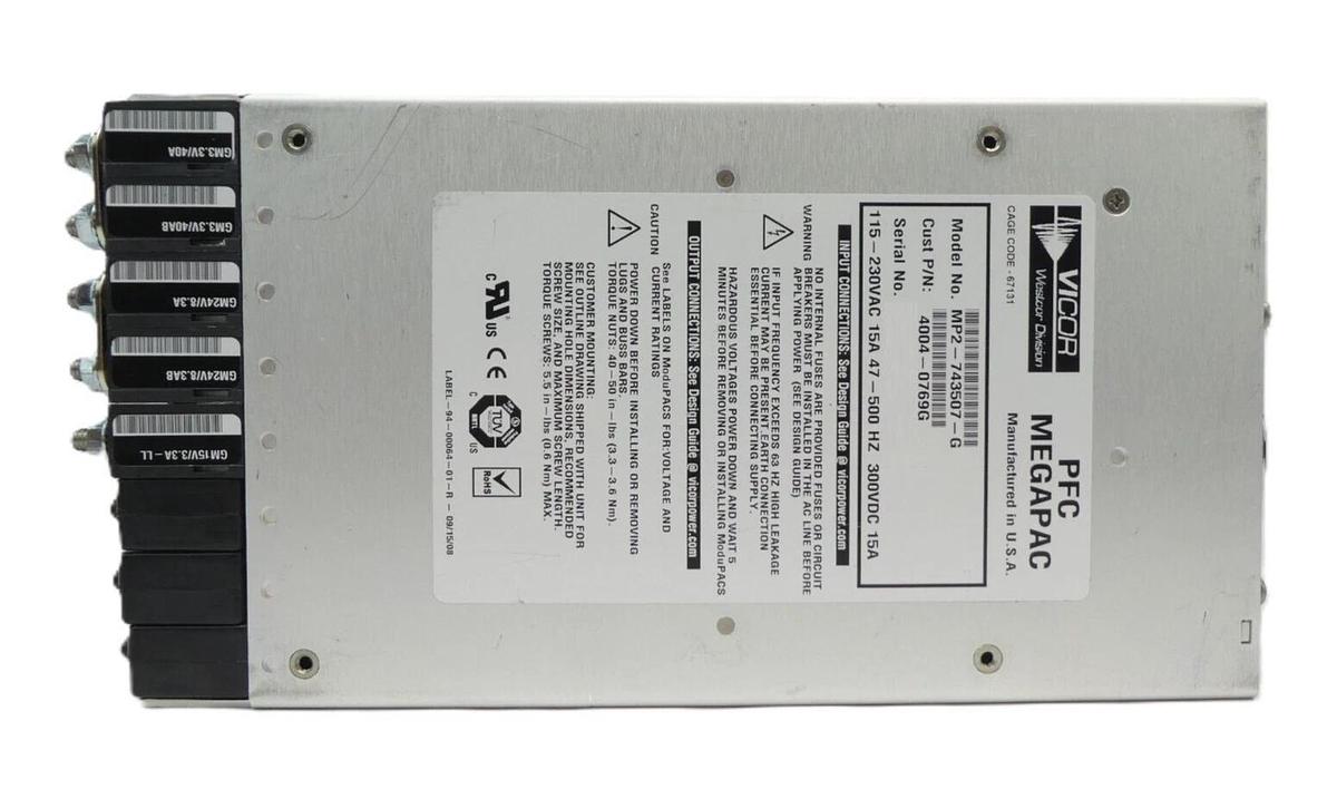 Used Vicor 10-130243-01 MegaPAC Power Supply MP2-743507-G 10-130242-01 Working Spare