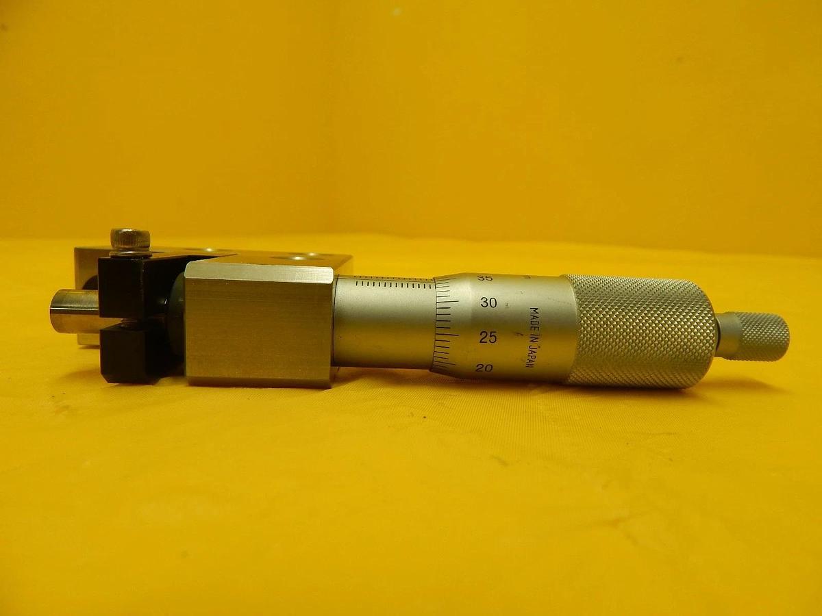 Used Mitutoyo 0-25mm Micrometer Head 0.01mm Ratchet Stop KLA-Tencor 5107 Used Working