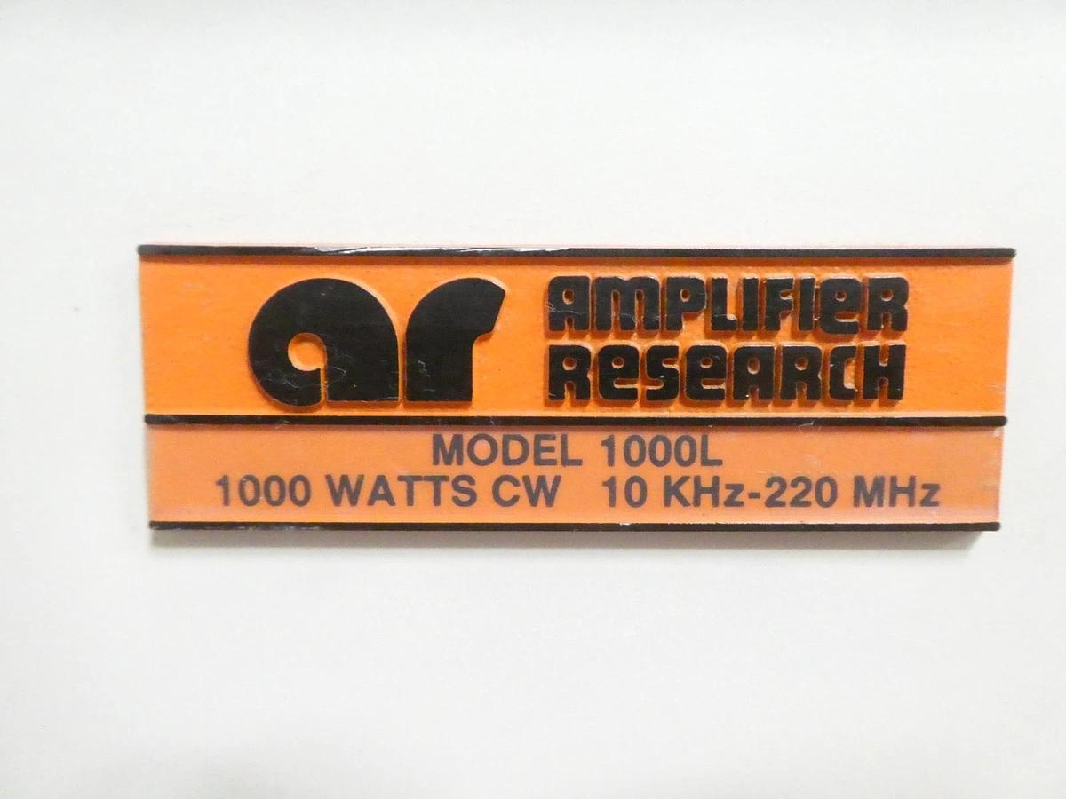 Used Amplifier Research 1000L RF Broadband Power Amplifier 10kHz-20MHz Untested Spare