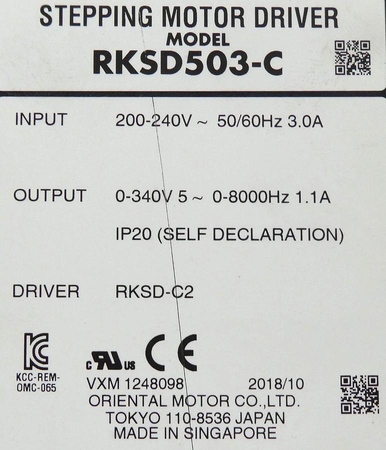 Used Oriental Motor RKSD503-C Stepping Motor Driver RKSD-C2 Working Surplus